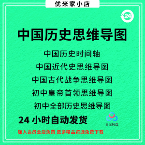 中国思维导图初中朝代近代史时间轴皇帝战争电子版资料图-淘宝虚拟仓