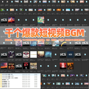 千个爆款短视频BGM背景音乐小红书抖音快手热门VLOG音乐影视解说-多平台虚拟货源网