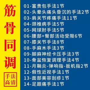 筋骨同调祛痛术活动受限手法富贵颈椎颈肩肘腰膝关节疼痛手法素材-多平台虚拟货源网