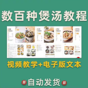 煲汤煮汤做法鸡汤排骨汤鲫鱼汤羊肉汤瓦罐汤广东汤电子版教程合集-多平台虚拟货源网