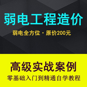 弱电智能化工程量造价实操课程弱电安防监控安装预算编制视频教程-多平台虚拟货源网