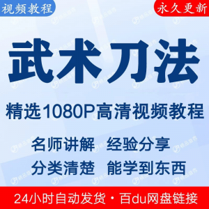 武术刀法基本功视频教程新手自学零基础入门精通教学全套课程全集-多平台虚拟货源网