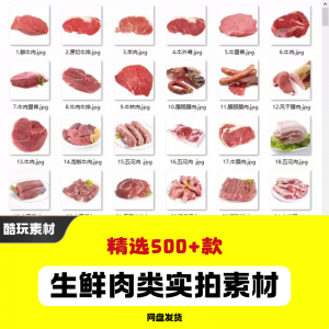 生鲜肉类猪肉羊肉牛肉实拍素材电商外卖新鲜菜品宣传图片-多平台虚拟货源网